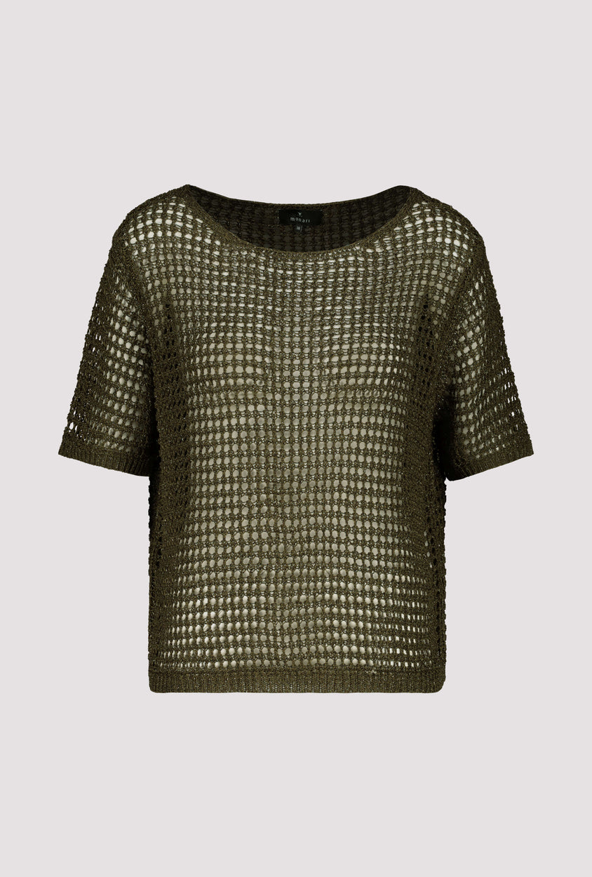 Shiny Ribbon Sweater Olive