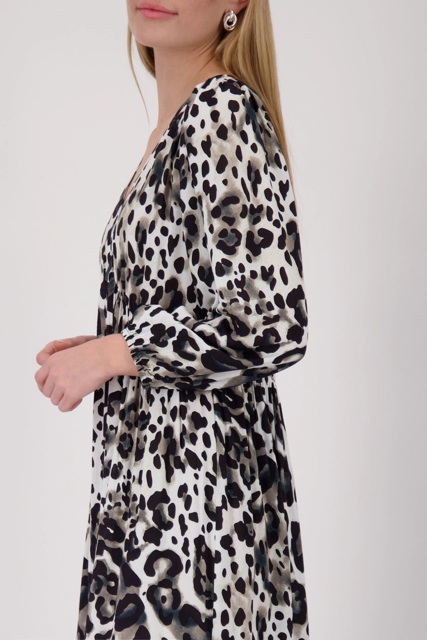All-Over Leo Print Dress Coffee