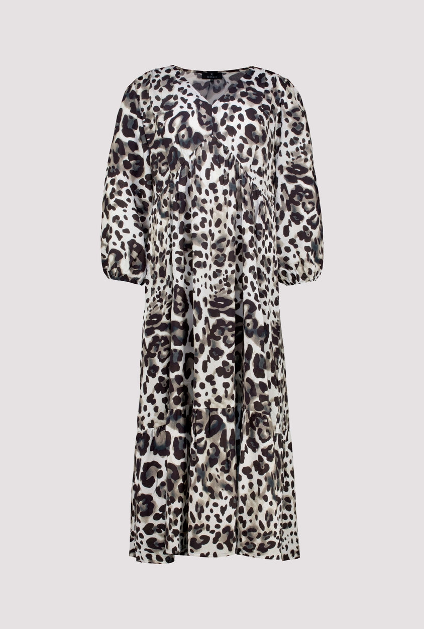 All-Over Leo Print Dress Coffee