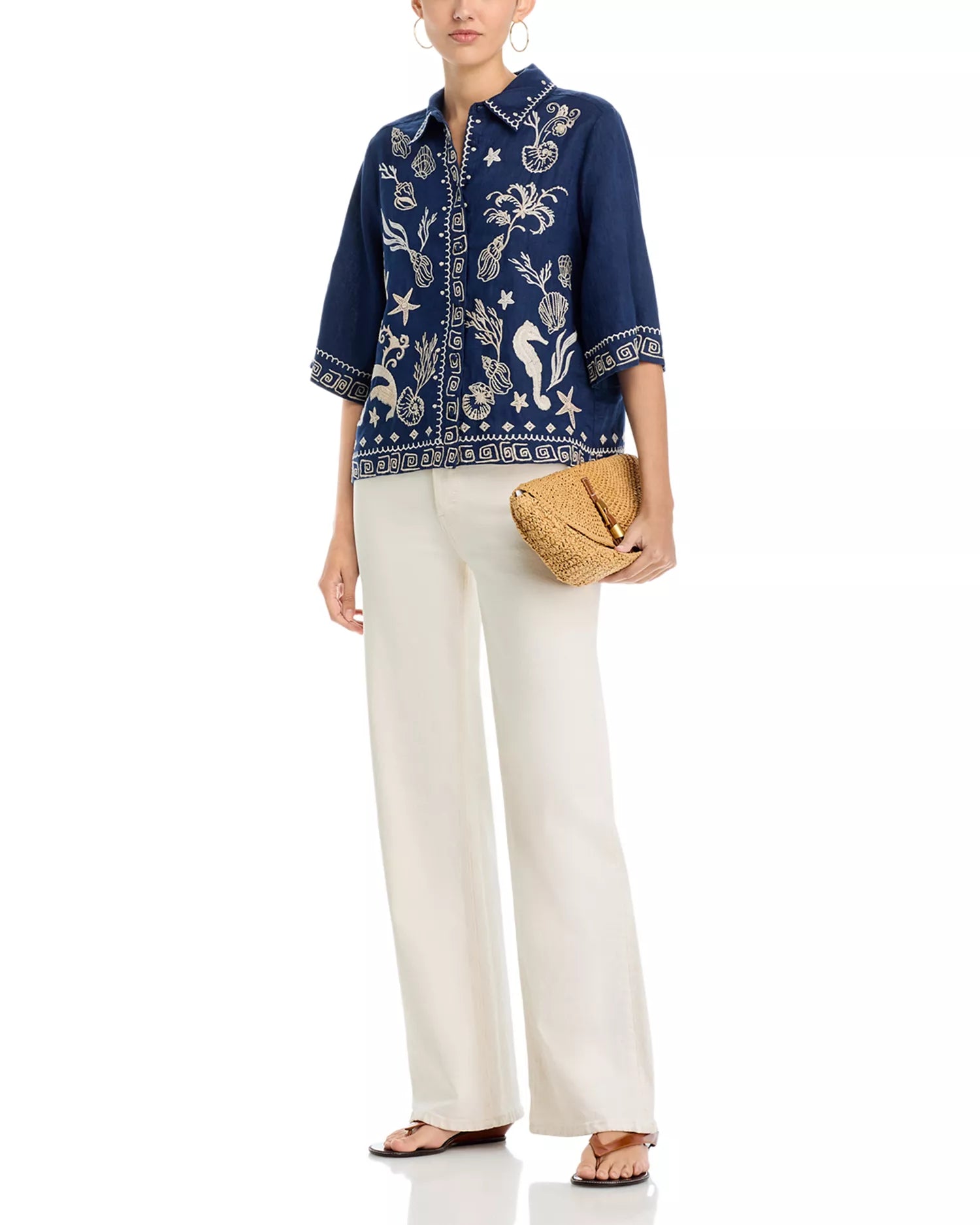 Relaxed Kimono Sleeve Shirt Meri Blue Night