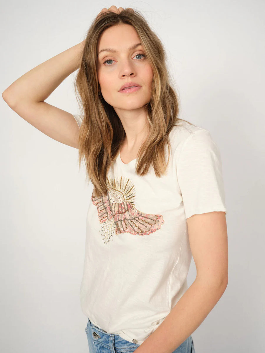 Nadine O-SS Deco Tee Powder Pink