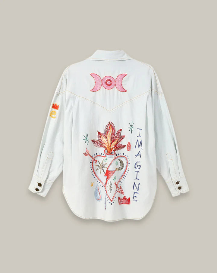 ADELYN DENIM EMB SHIRT