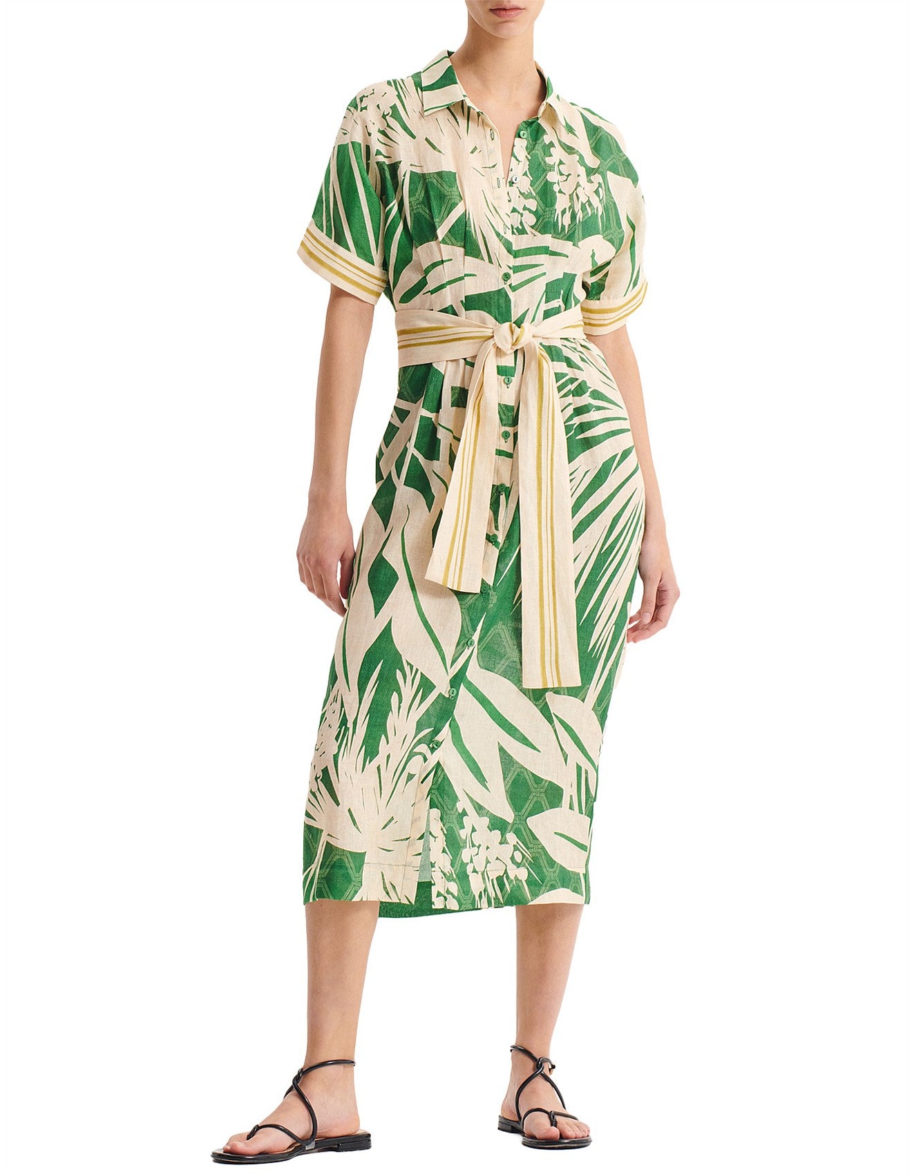 Sorrento Linen Shirt Dress Print