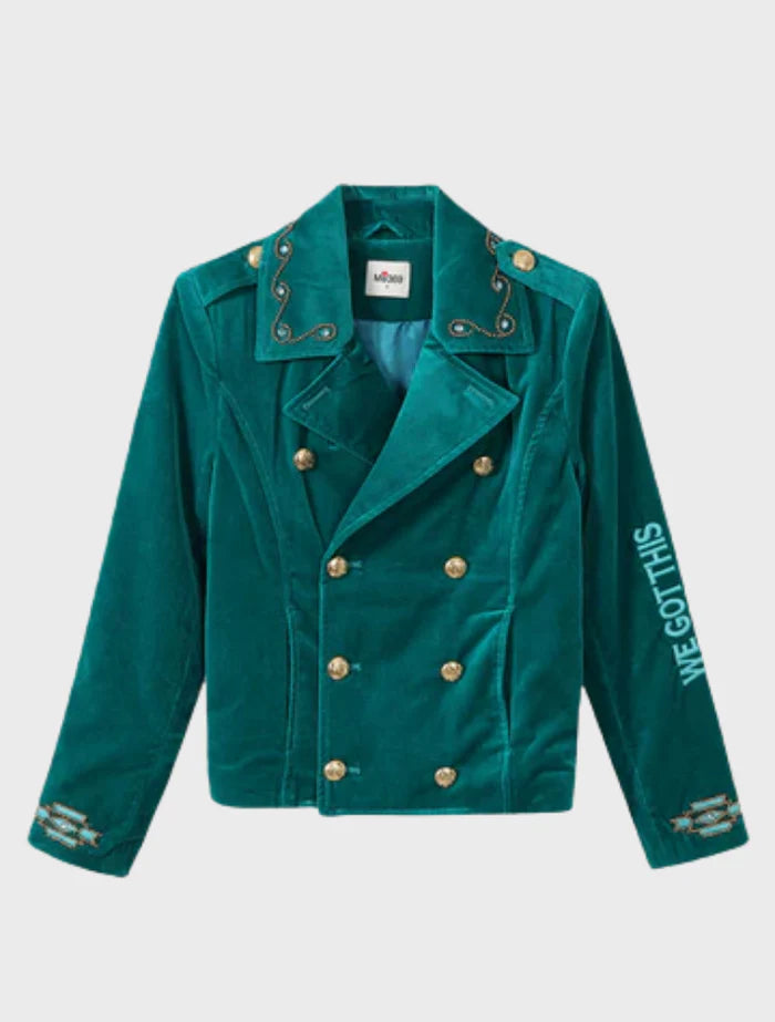 DAPHNE VELVET DB JKT GREEN