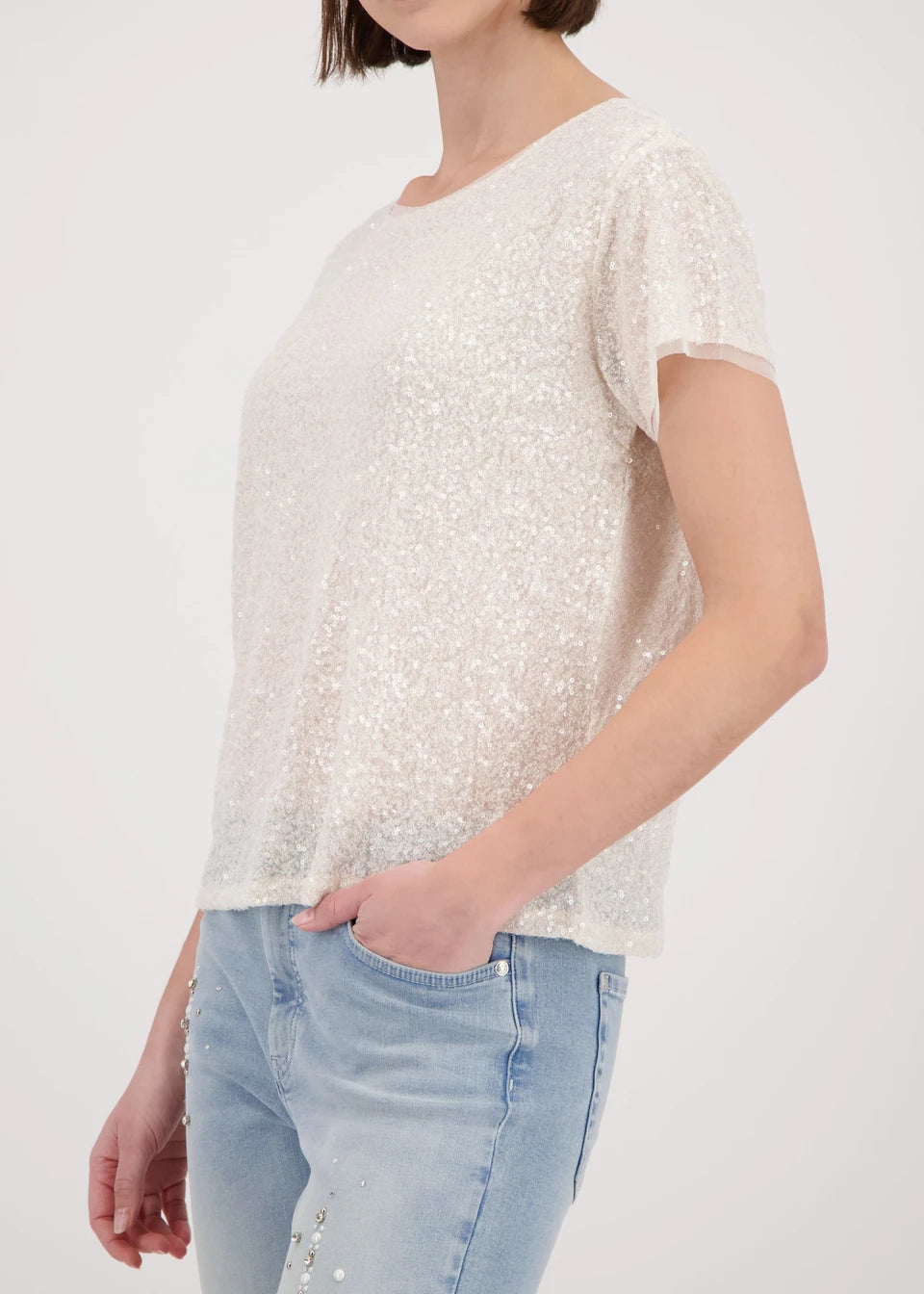 All-Over Sequin T-Shirt Marble
