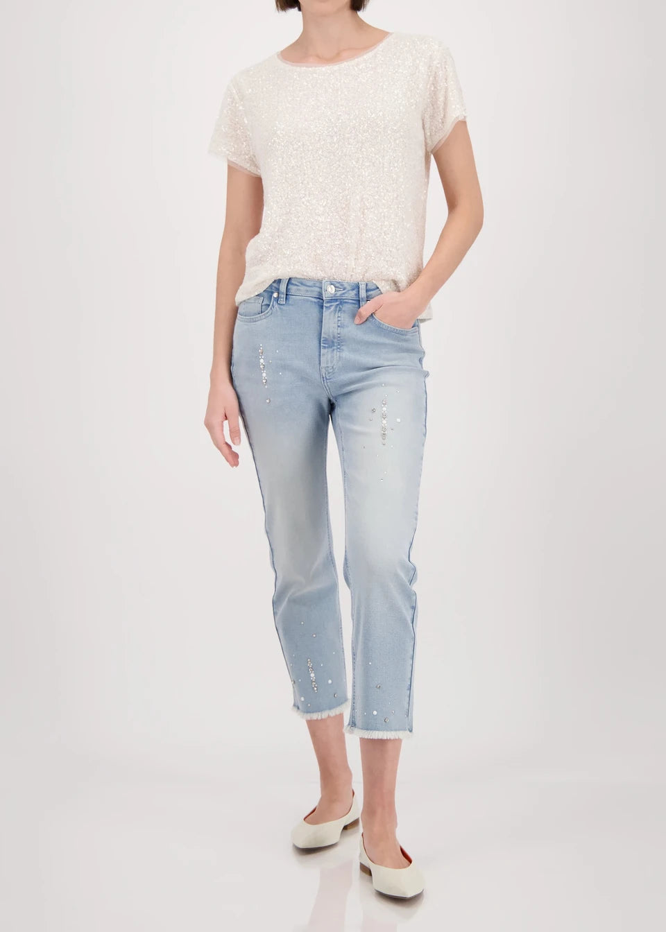 All-Over Sequin T-Shirt Marble