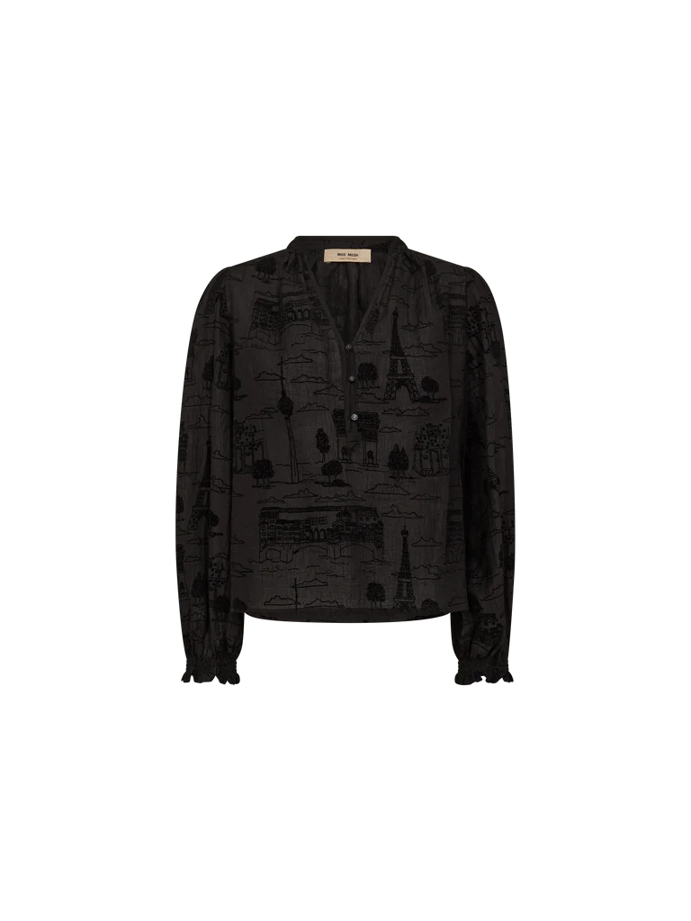 TAZZIN TALE LIGHT BLOUSE BLK