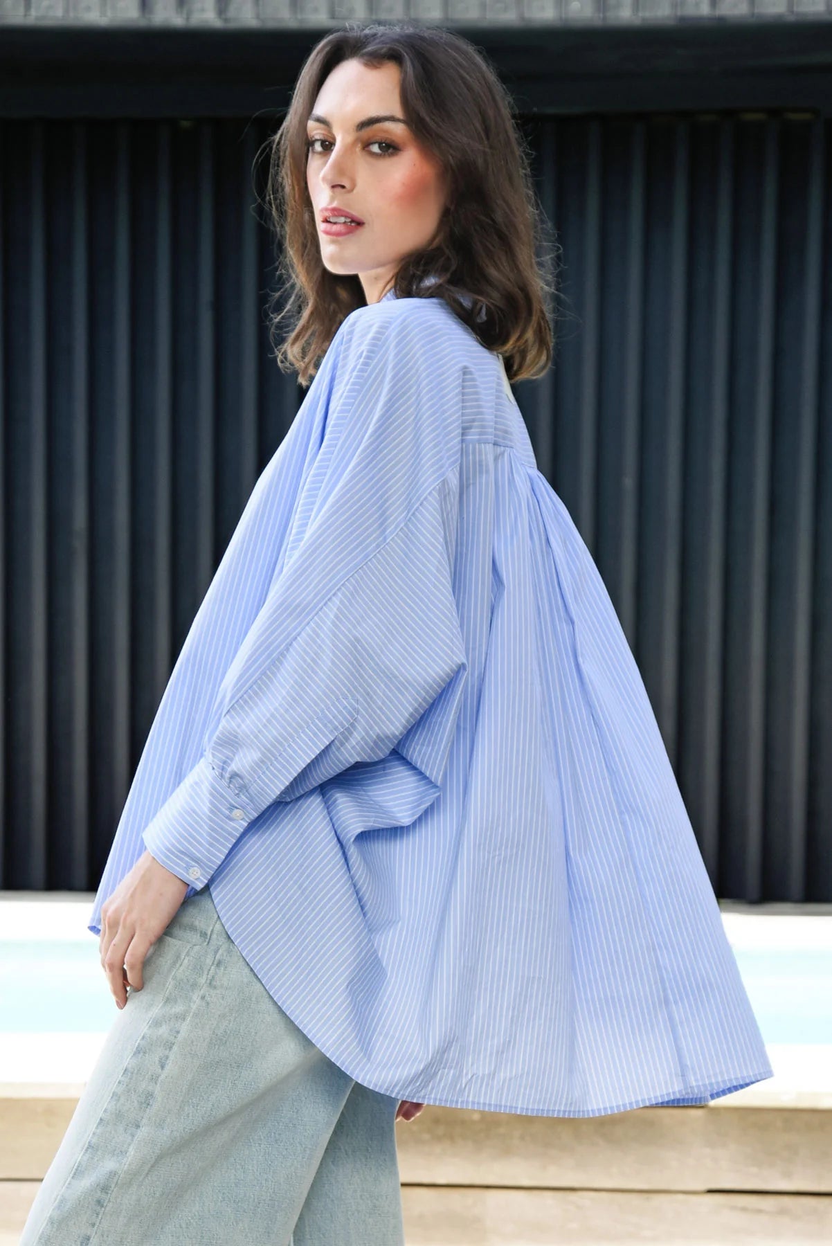 LIVING THE DREAM SHIRT BLUE STRIPE