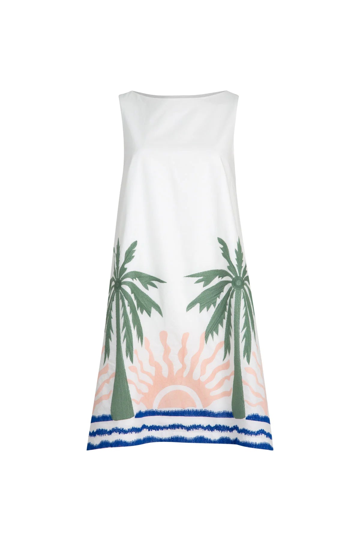 Tropical Shift Dress White