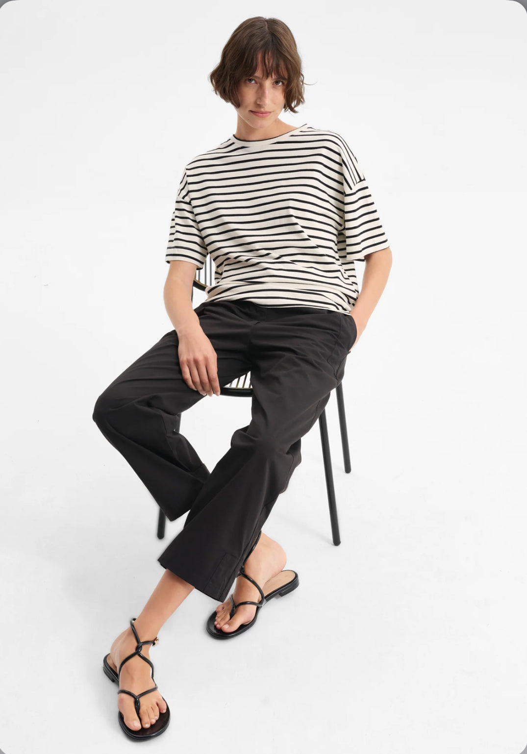 Archie Stripe Tee Black/Cream