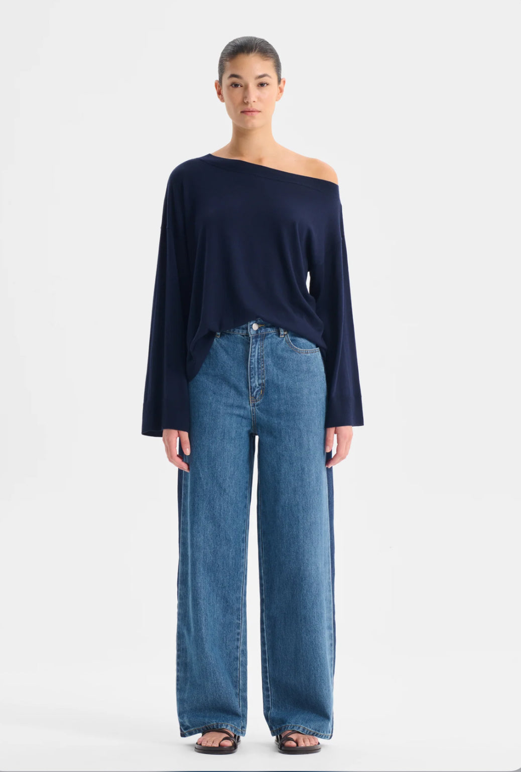 Rhyan Knit Pullover Navy