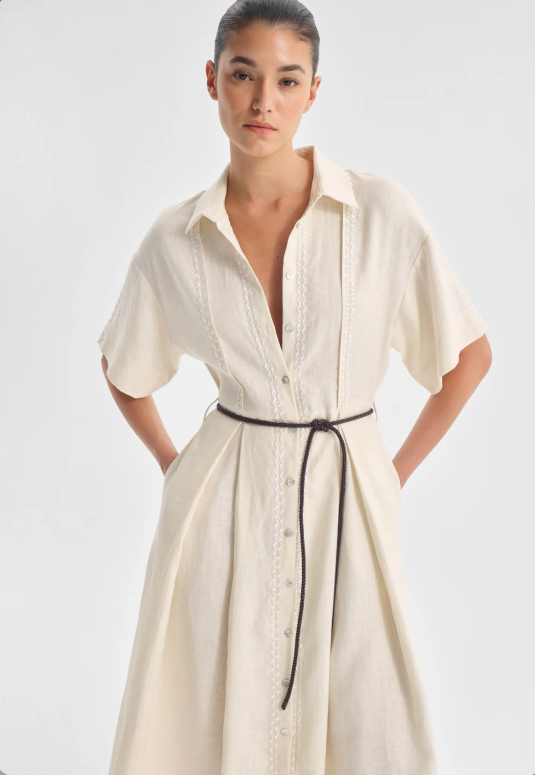 Maisey Linen Dress Ecru