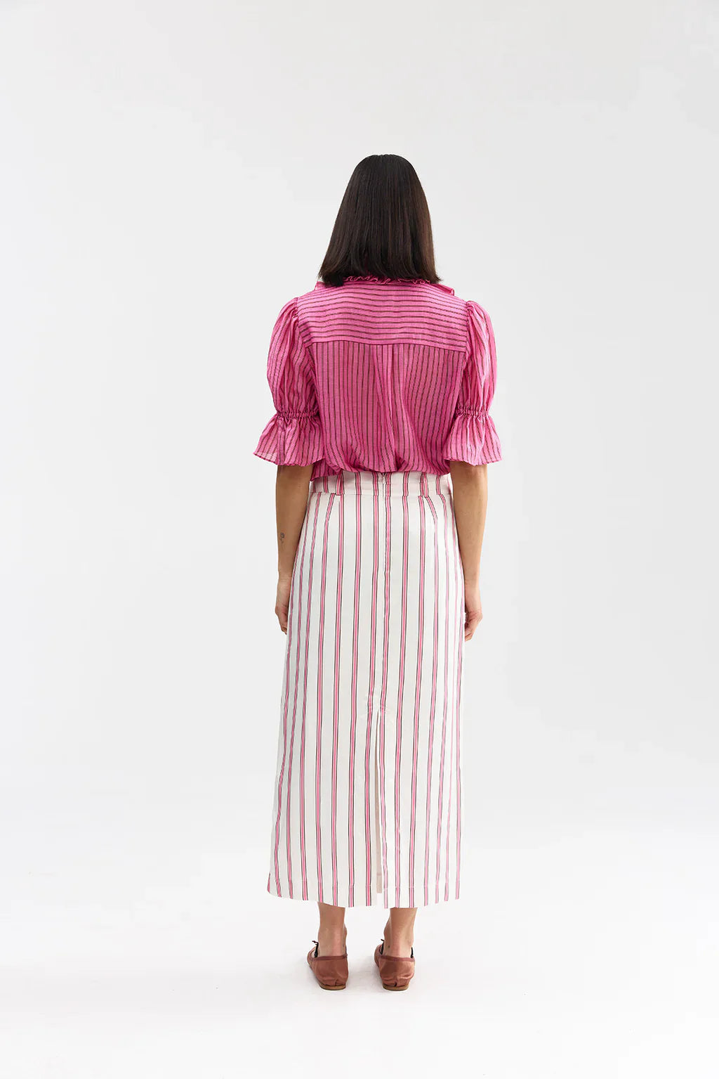Leonie Blouse Poppy Bark Stripe