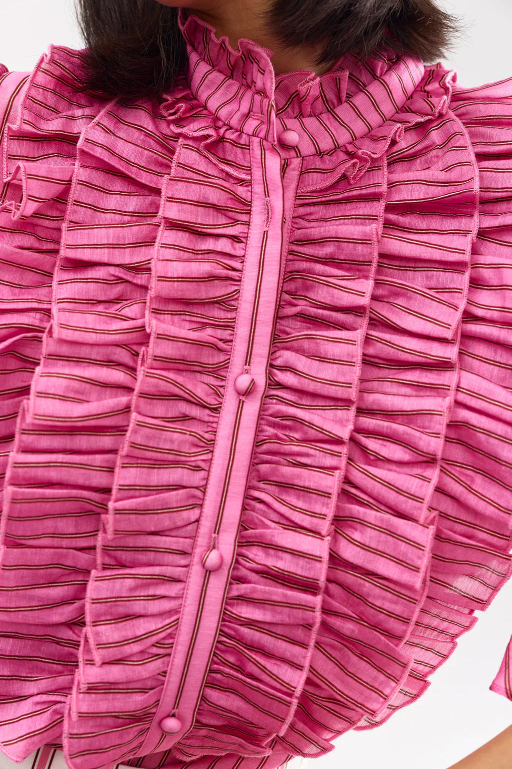 Leonie Blouse Poppy Bark Stripe