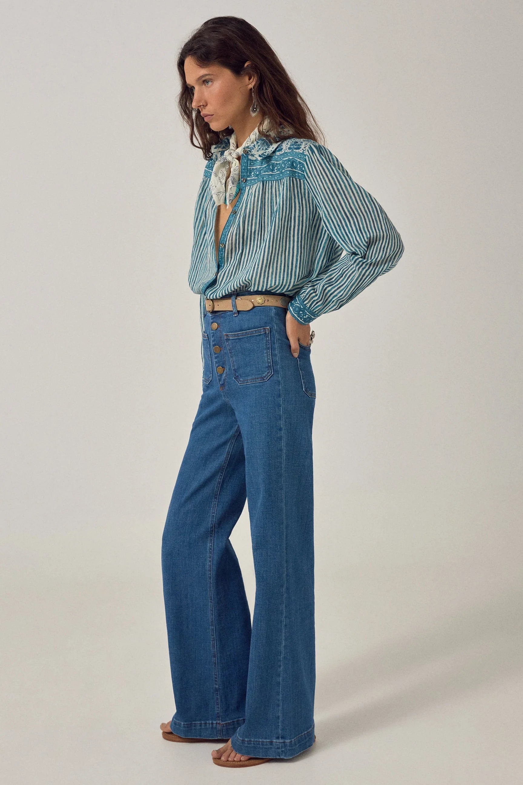 Maria Shirt Mediterranean Stripes Blue Ink