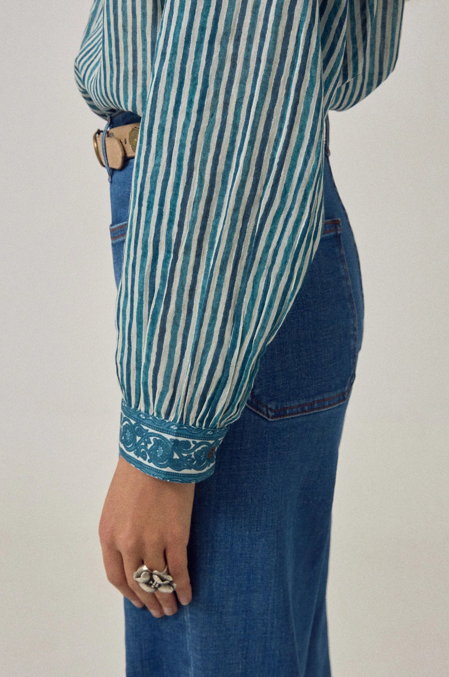 Maria Shirt Mediterranean Stripes Blue Ink