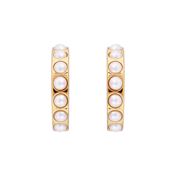 Crystal Pearl Maxi Hoops