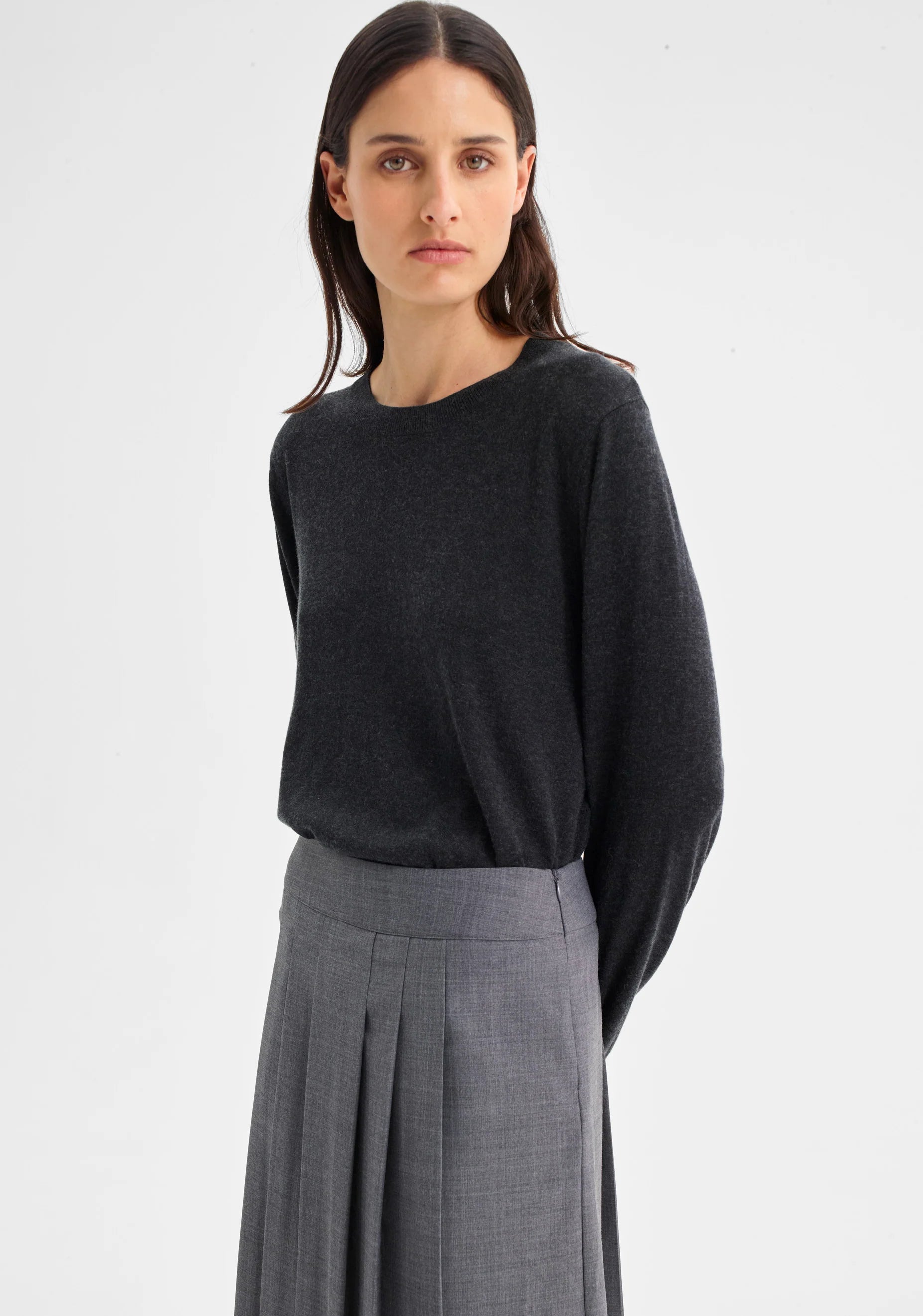 Margo Knit Pullover Charcoal