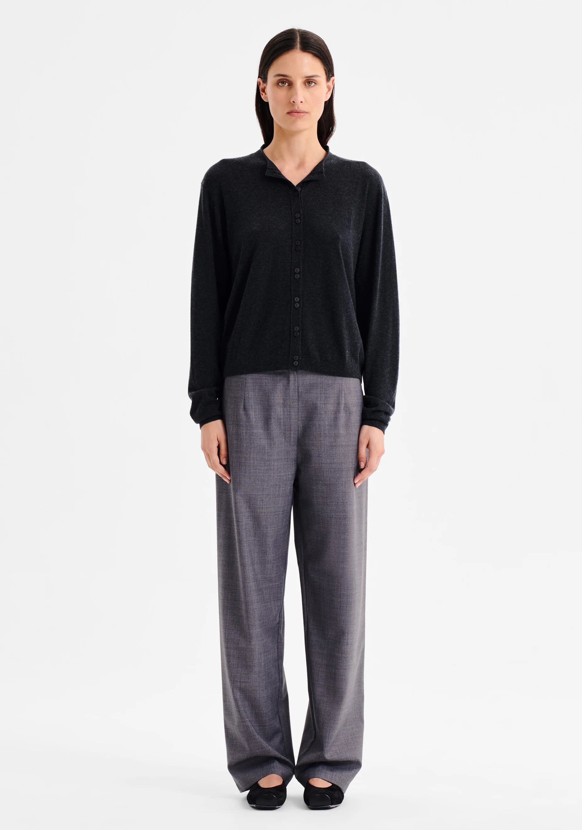 Margo Knit Cardigan Charcoal