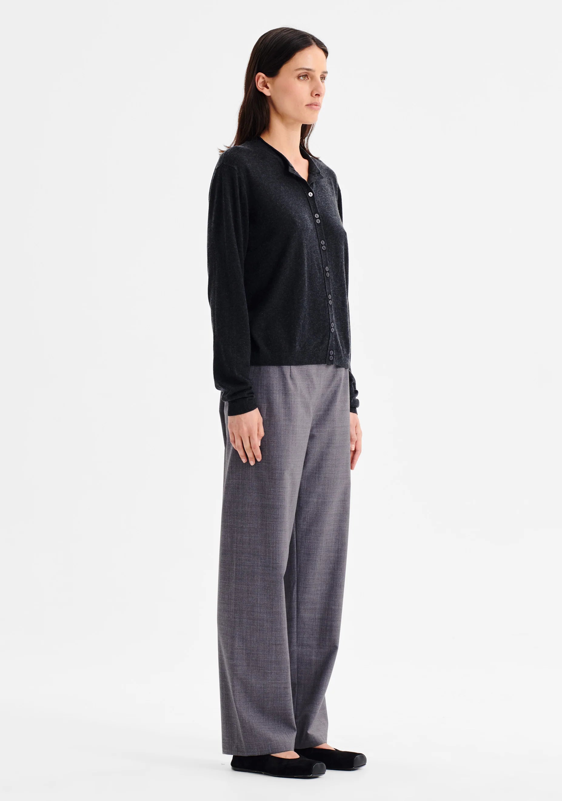 Margo Knit Cardigan Charcoal