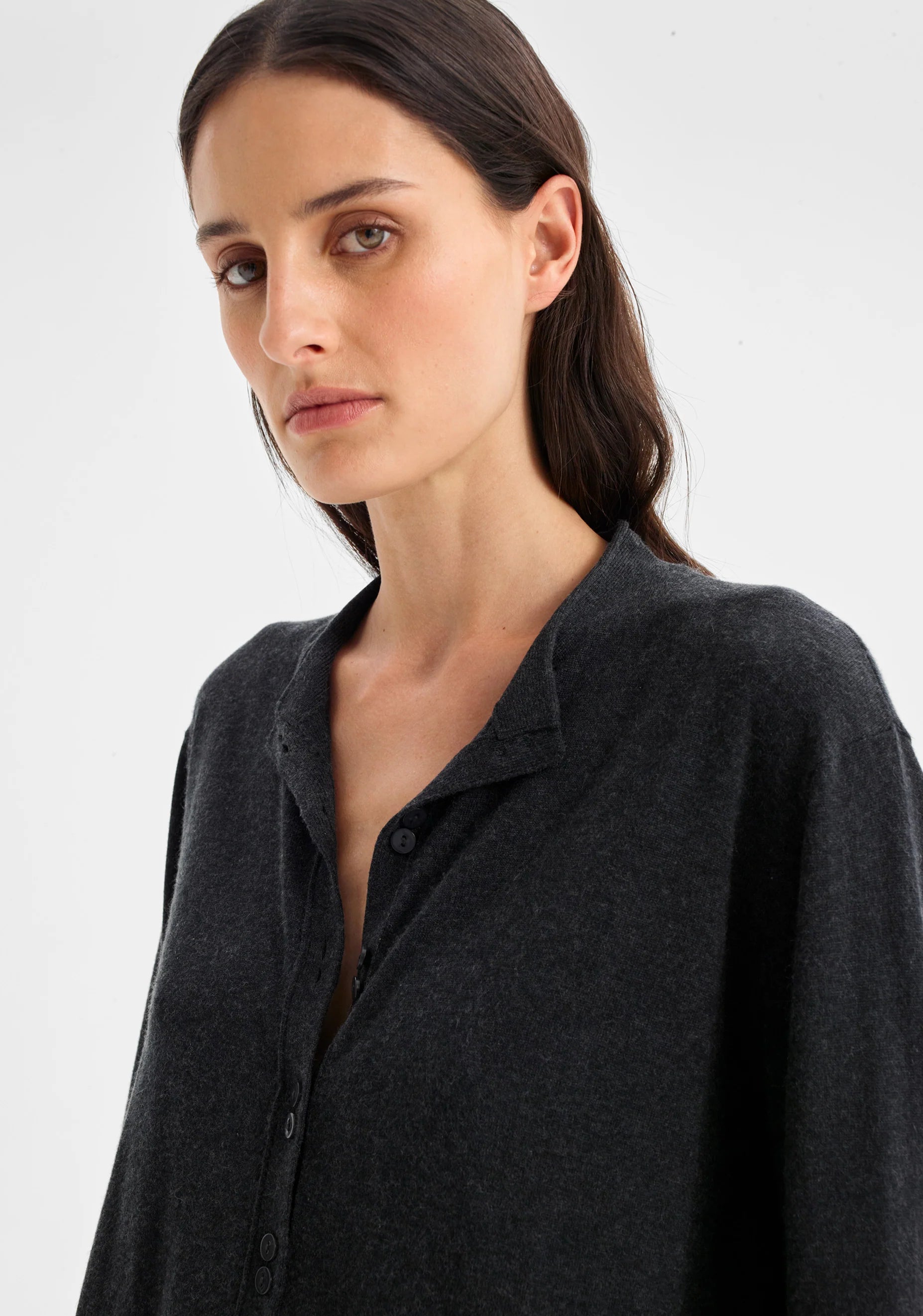 Margo Knit Cardigan Charcoal