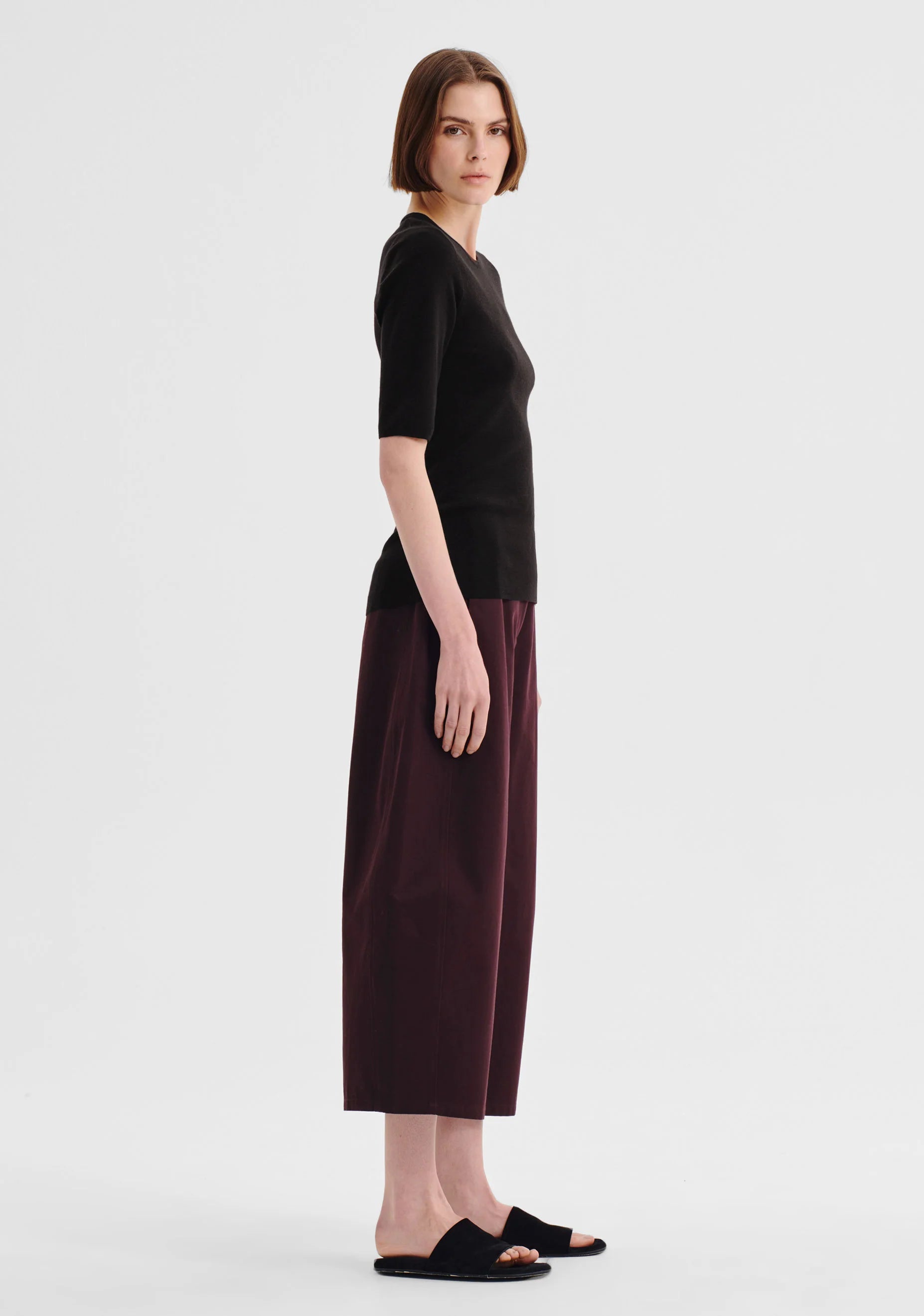 Talia Merino Knit Tee Black