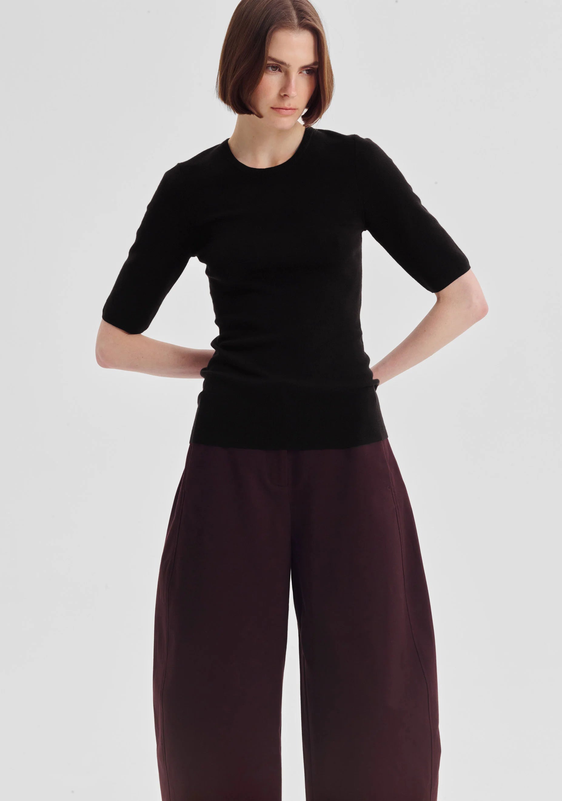 Talia Merino Knit Tee Black