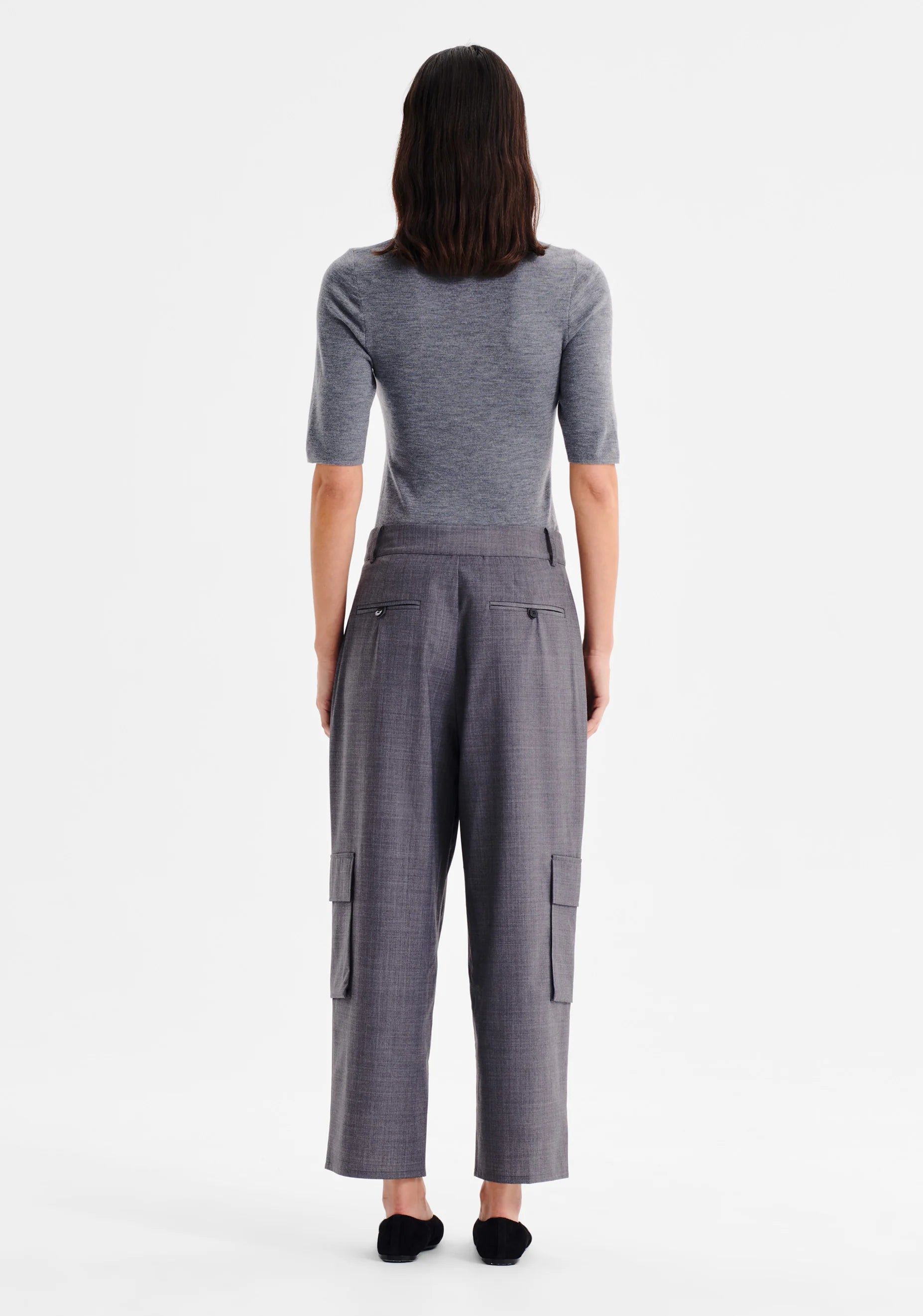 Talia Merino Knit Tee Grey Marle