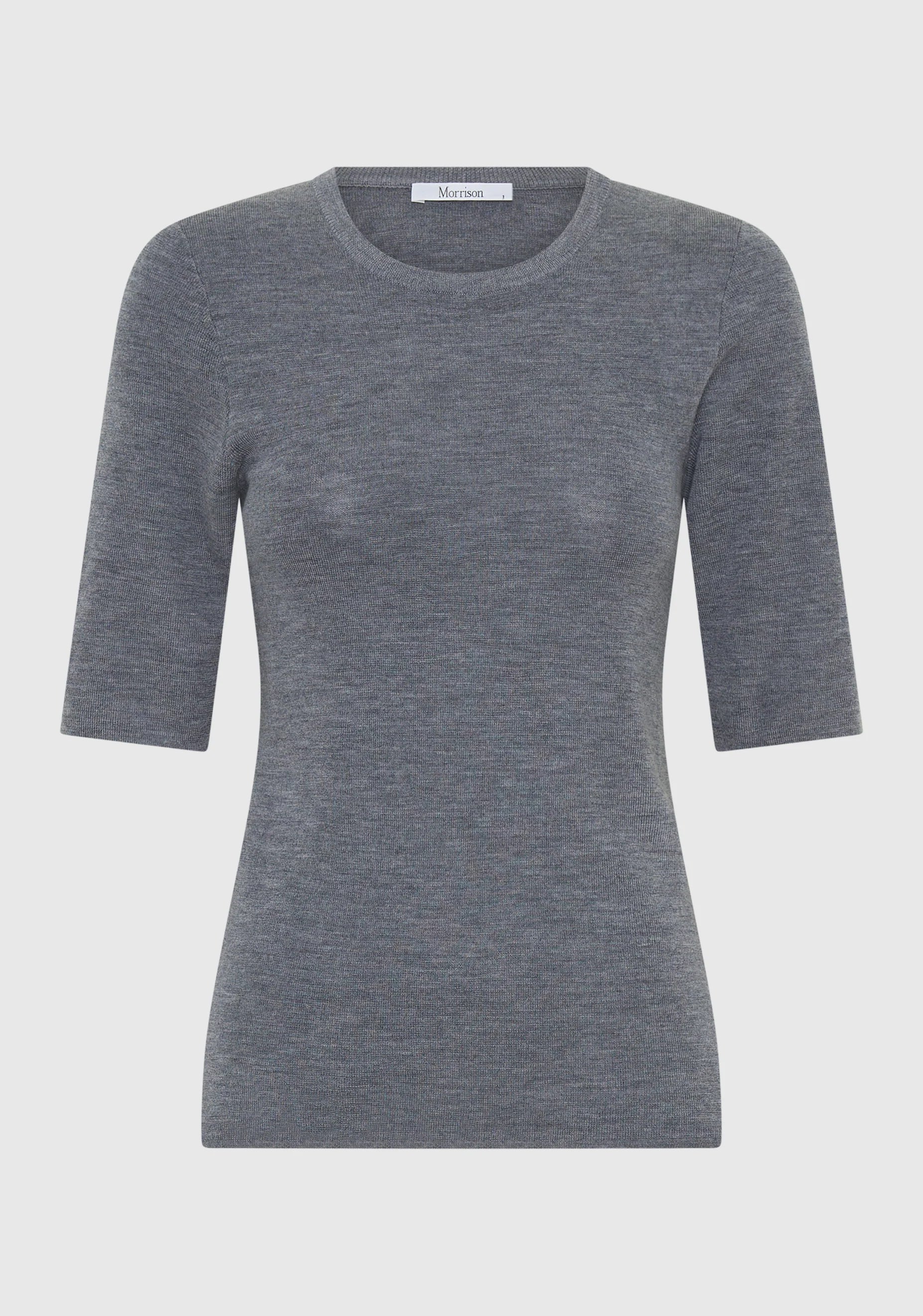 Talia Merino Knit Tee Grey Marle