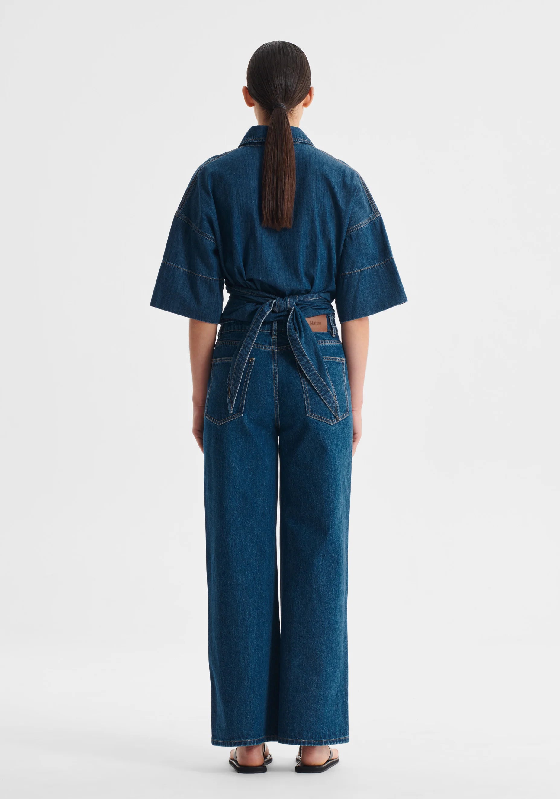 Tatum Denim Wrap Shirt Blue