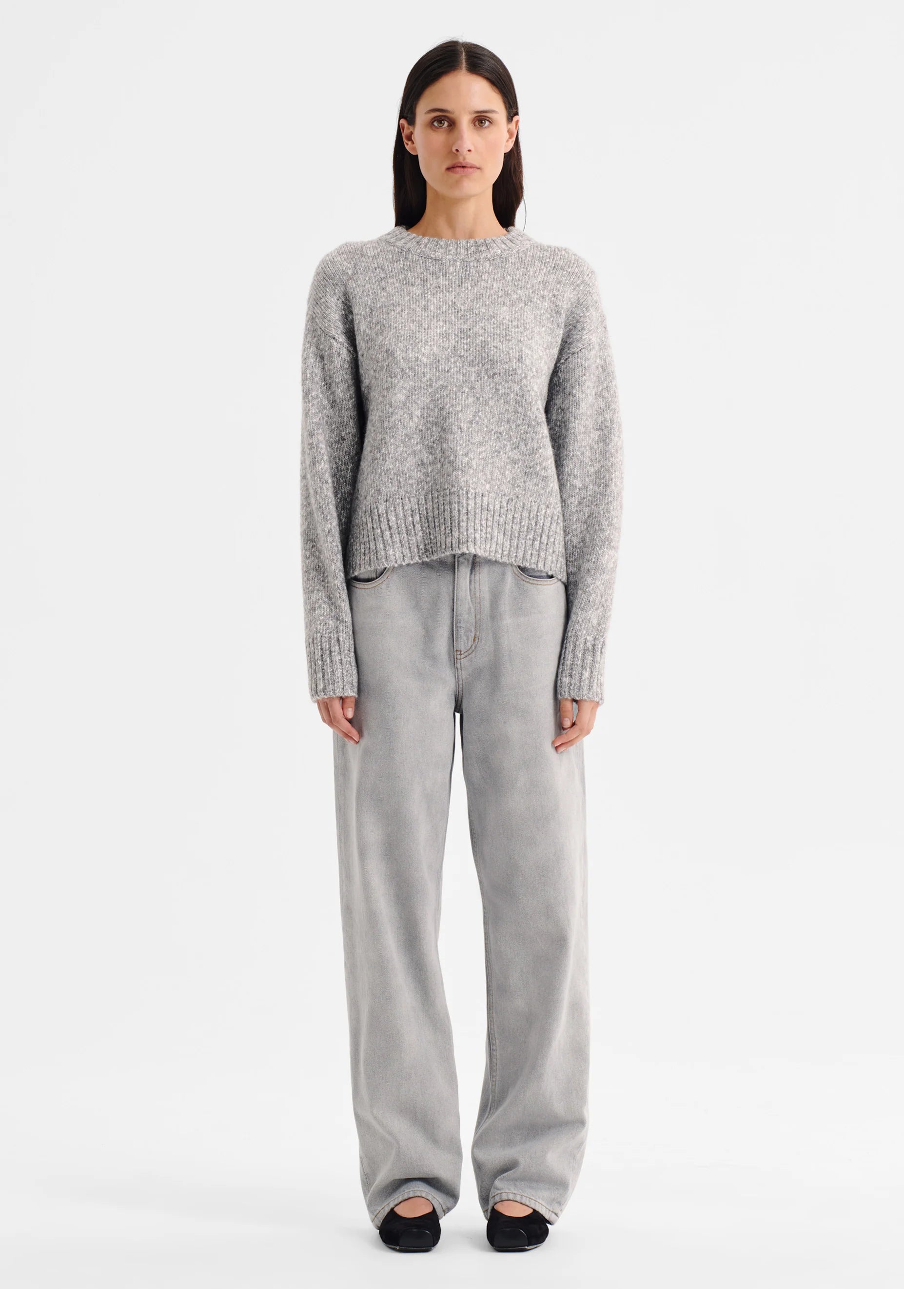 Zoe Knit Pullover Grey Marle