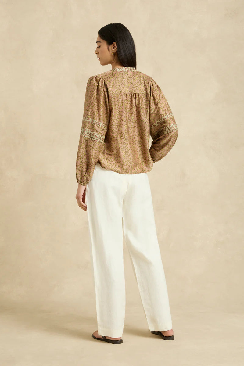 Quinn Blouse Midnight Vine Khaki