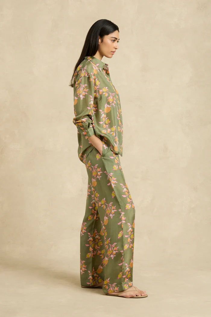 Azra Pant Pomegranate Khaki