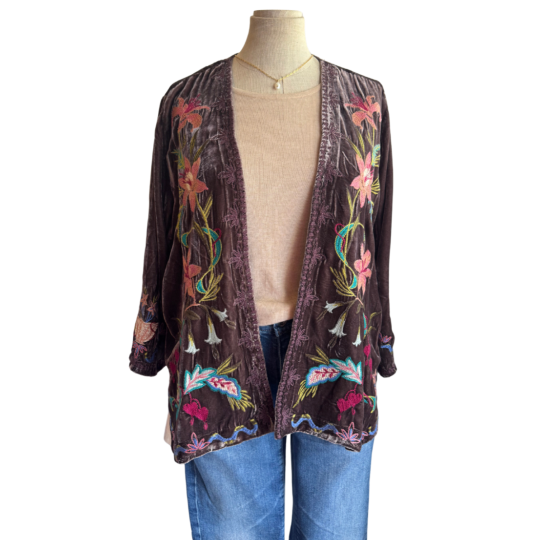 Velvet Bolero Amarylla Coffee Bean Brown