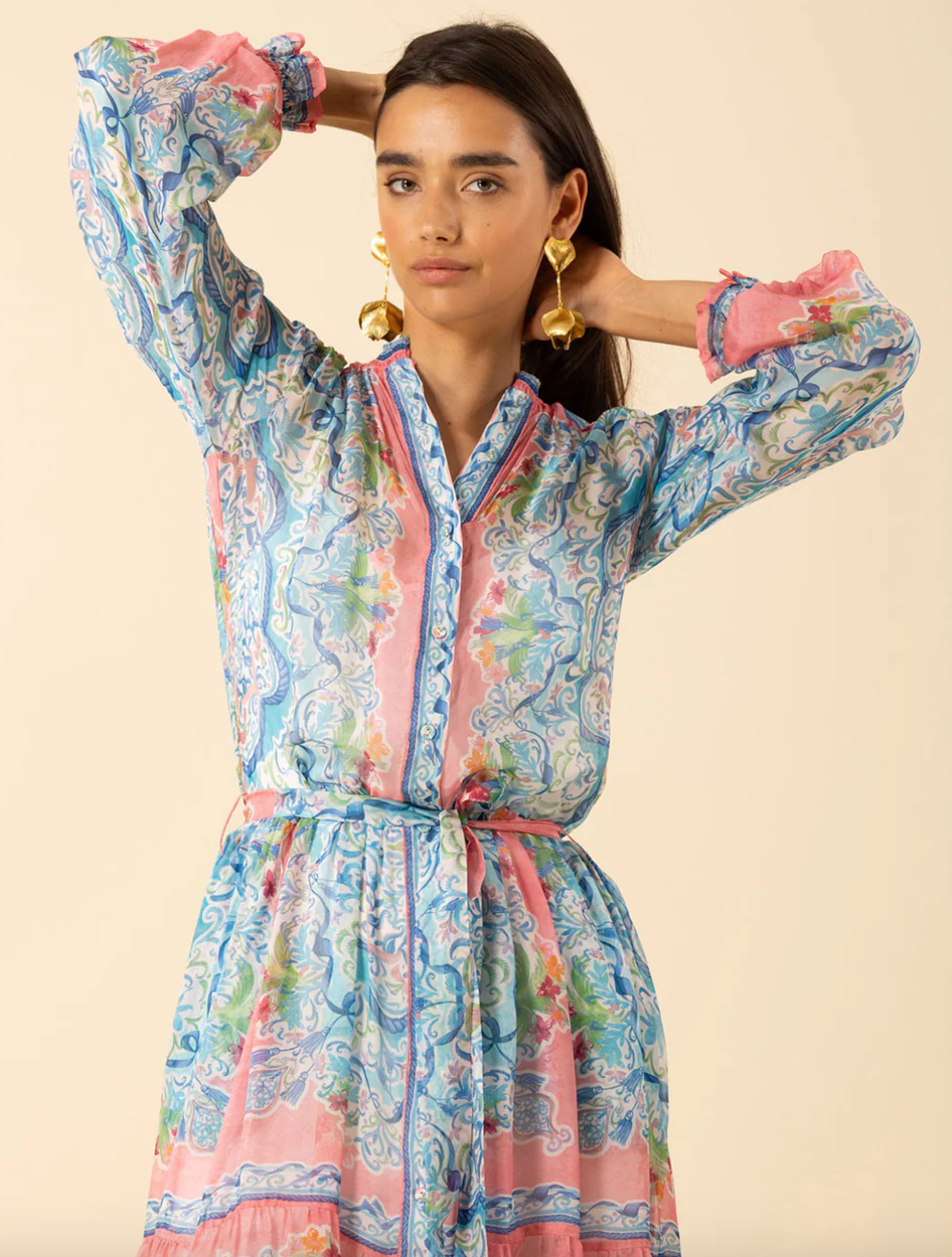 Halo Long Sleeve Pink Dress