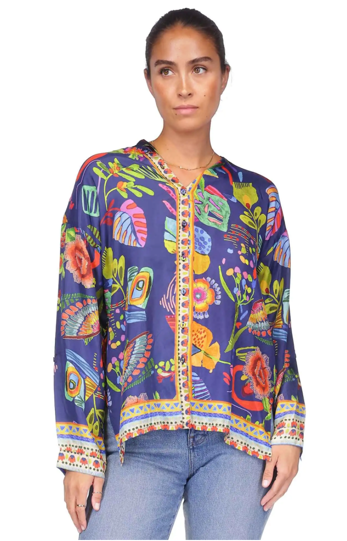 The Audrey Oversized Shirred Back Shirt