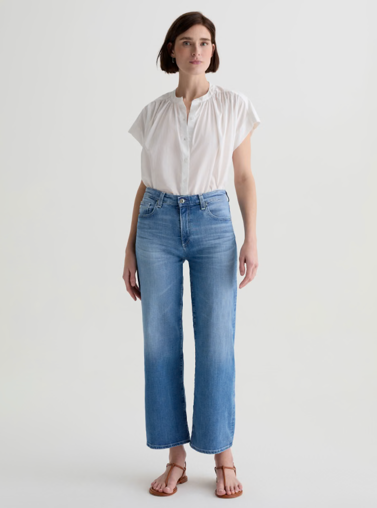 Saige Wide Leg Crop Jean Oceanic