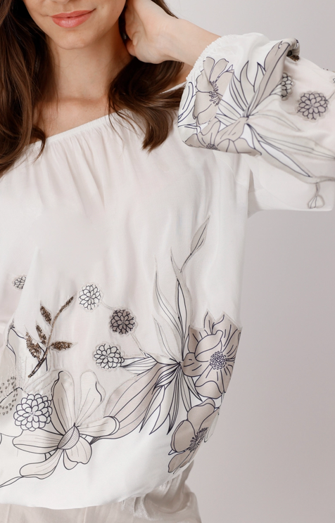 Placed Flowers Blouse