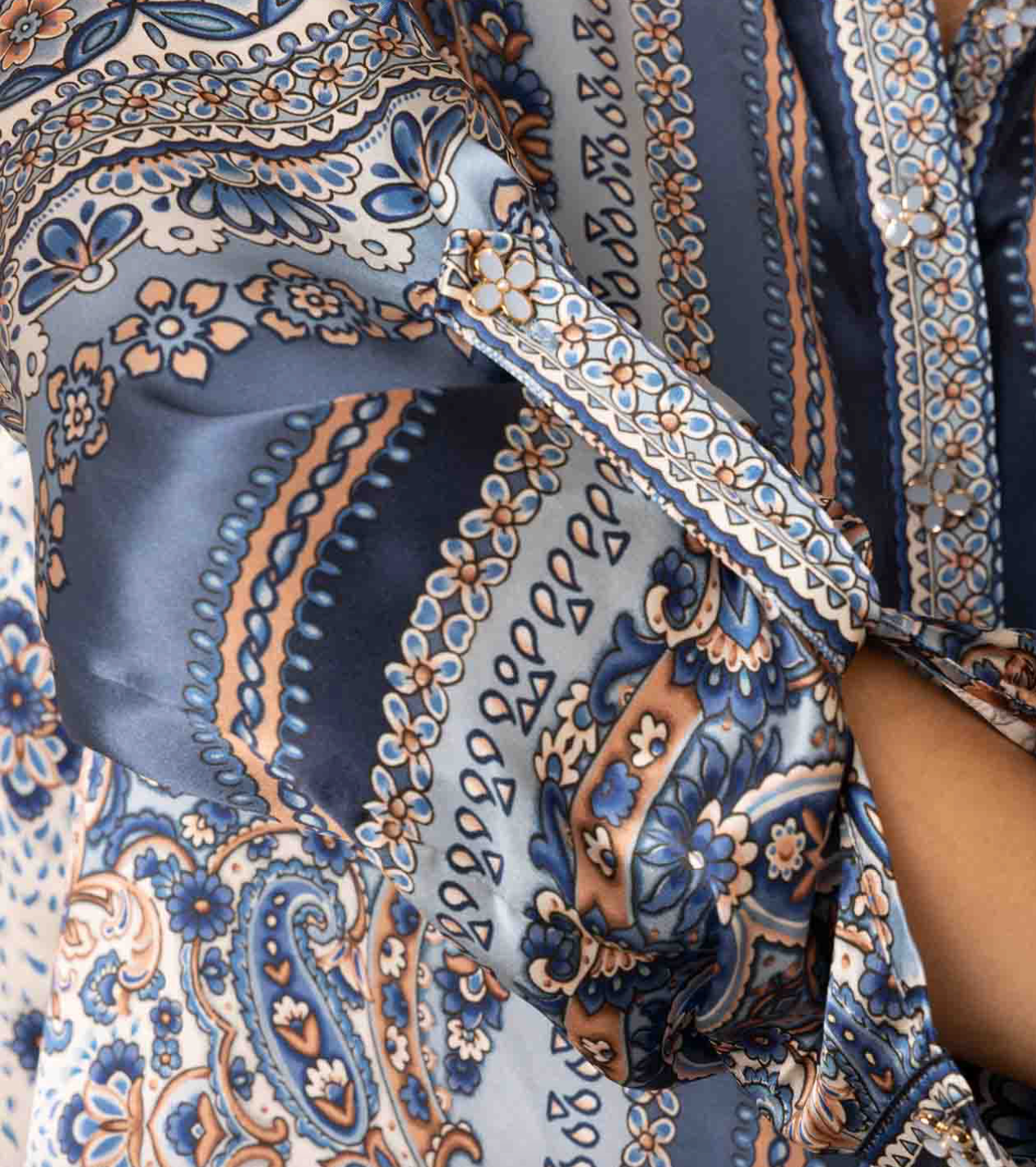 Royal Long Sleeve Button Down Top Blue