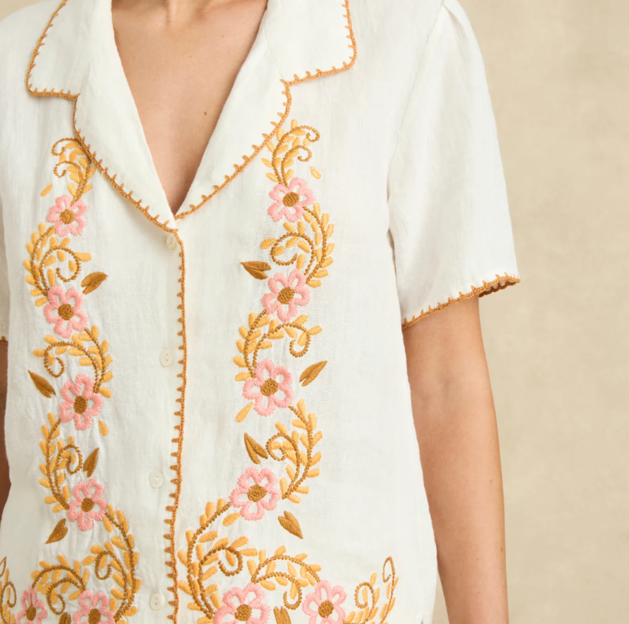 Gabriela Shirt Blossom Coral