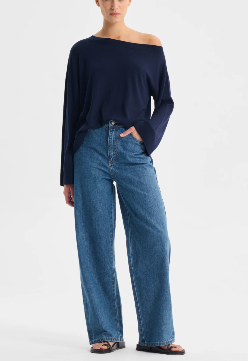 Rhyan Knit Pullover Navy