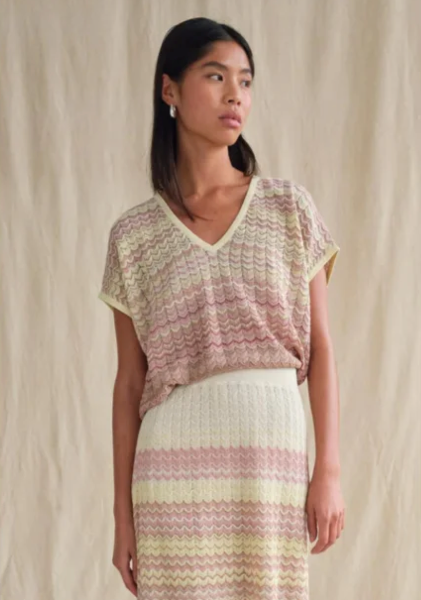 Shani Zig Zag V Neck Knit