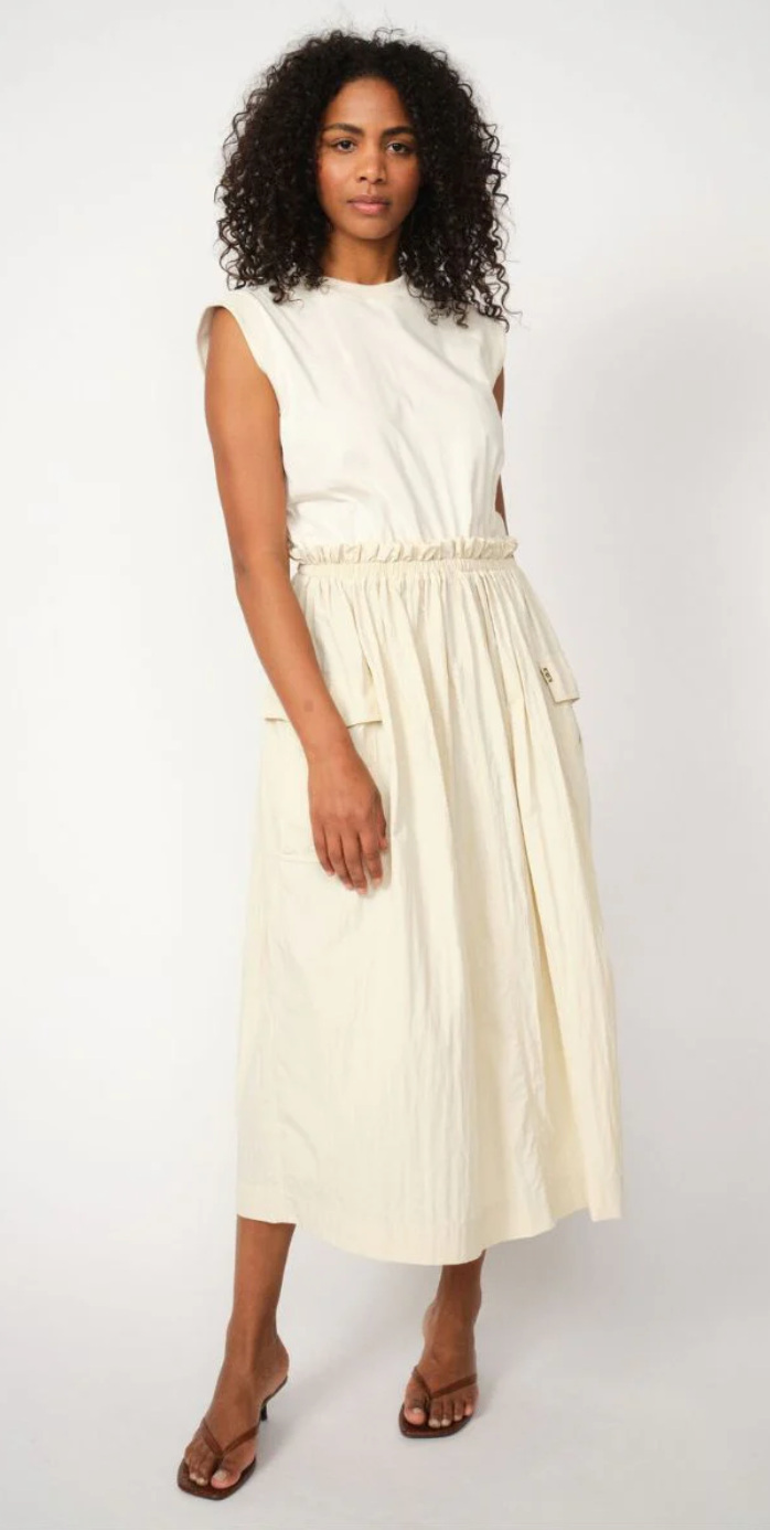Sazha Mix Dress Ecru