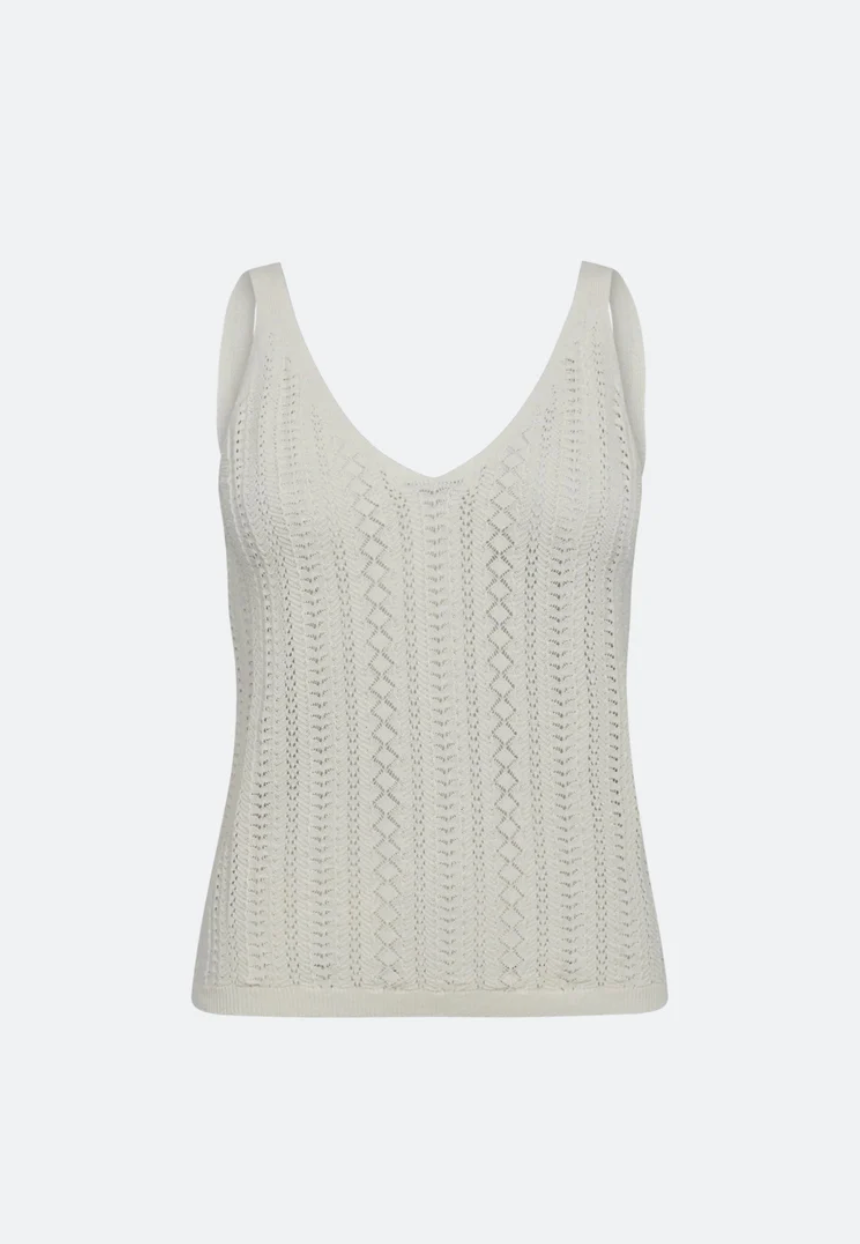 Cressida Melange Knit Top Ecru