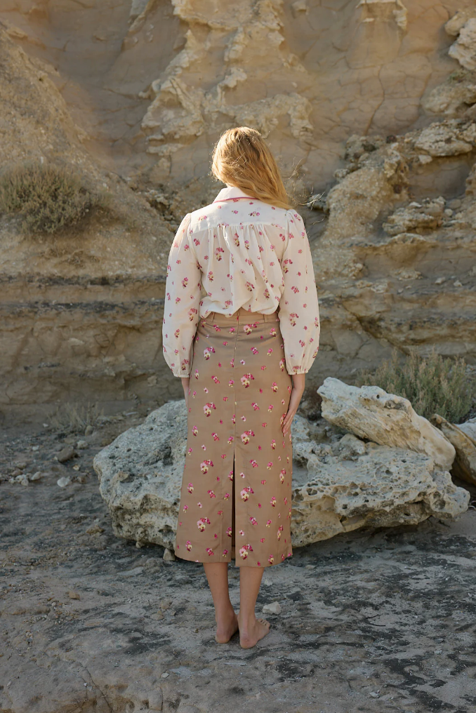 Lillian Skirt in Mocha Phalae