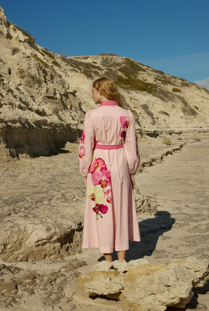 Lucille Dress in Icing Phalae