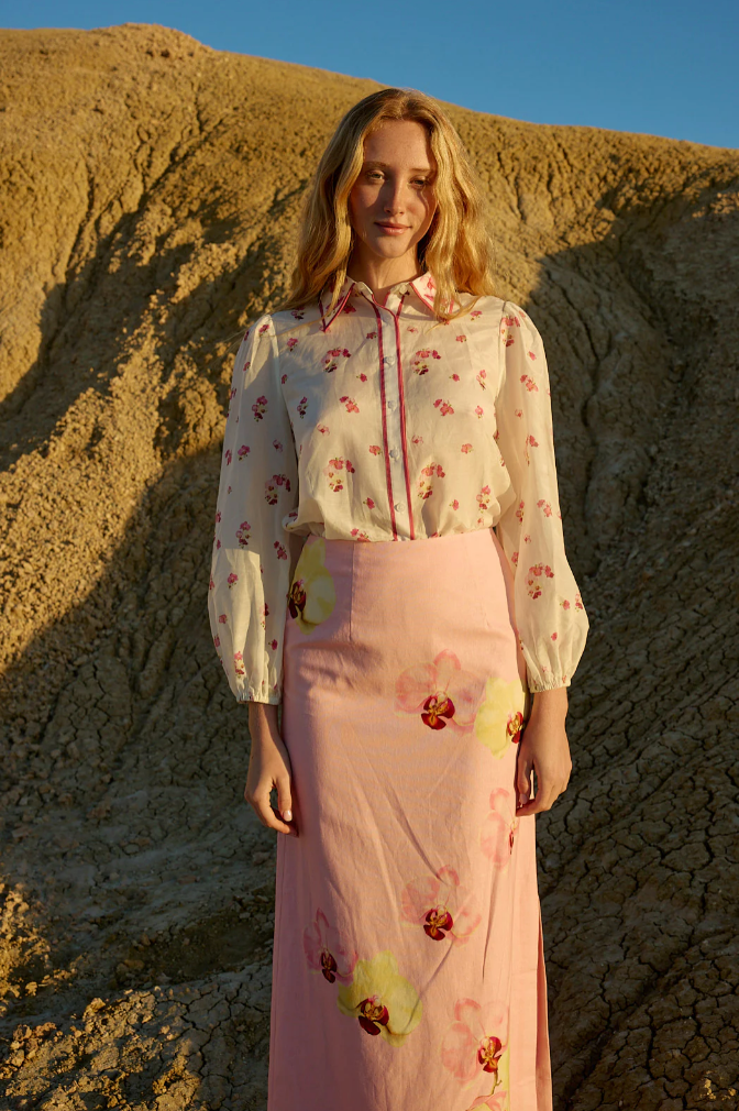 Nola Skirt in Icing Phalae