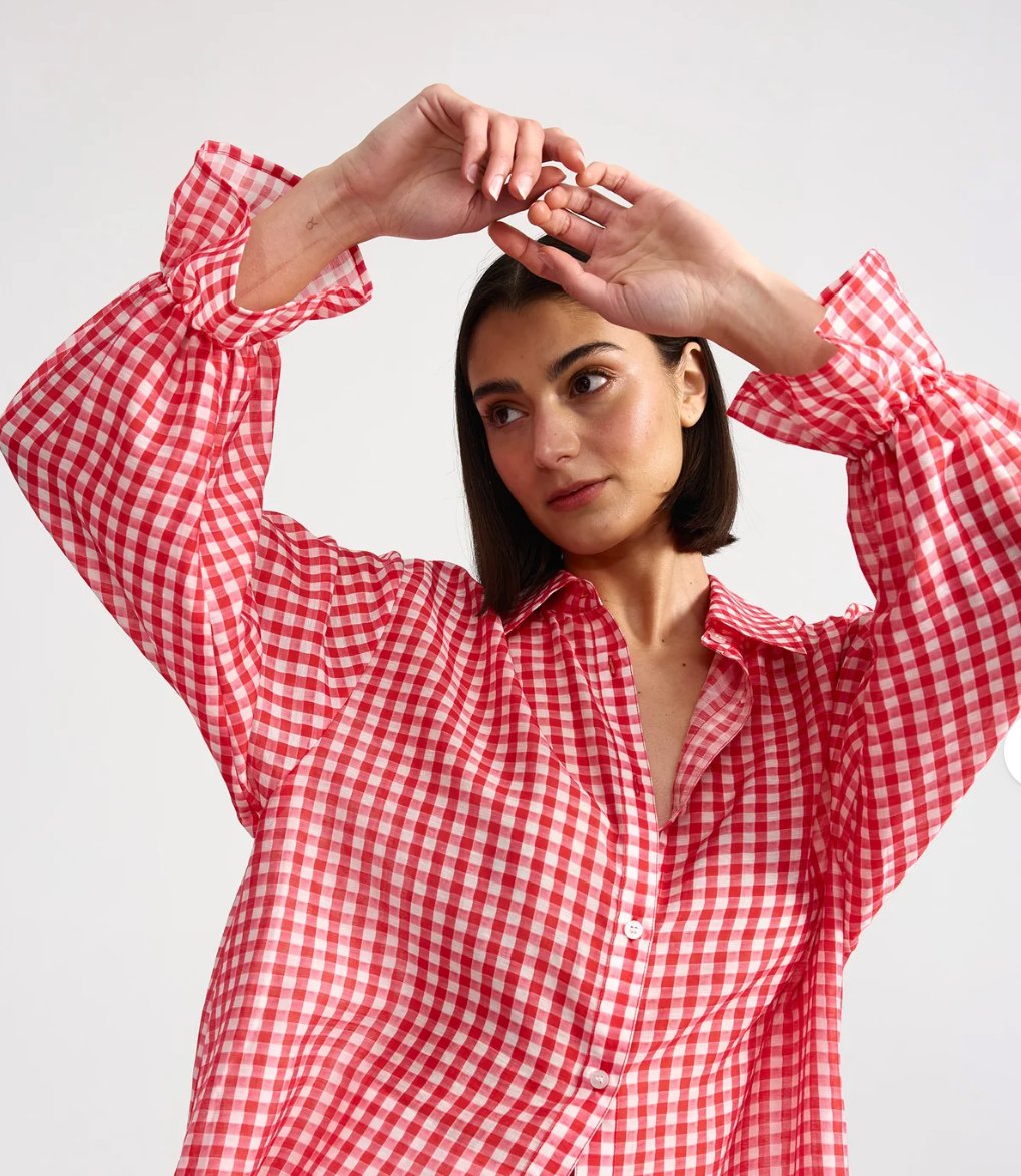 Chiara Shirt in Ruby Gingham