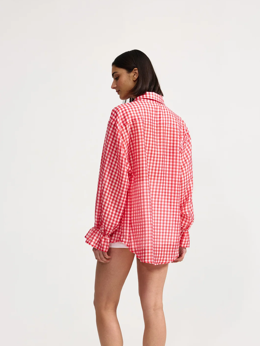Chiara Shirt in Ruby Gingham