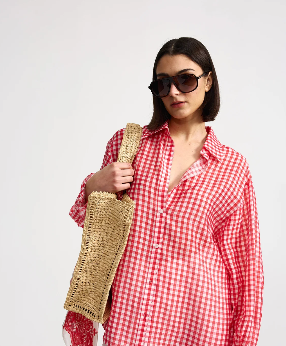 Chiara Shirt in Ruby Gingham